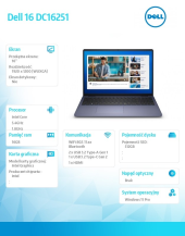Laptop Dell 16 DC16251 W11P C7-150U/16GB/512GB/16.0 FHD+/Int/FgrPr/WLAN + BT/Backlit Kb/4 Cell/3YPS Midnight Blue - DC16251_RPLU-R_005 - Zdjęcie 4