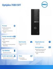 DELL Komputer Optiplex 7080 SFF/Core i5-10500/8GB/1TB/Integrated/DVD RW/Wireless Kb & Mouse/W10Pro  - N003O7080SFF - Zdjęcie 2