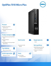 DELL Komputer Optiplex MFF Plus/Core i5-13500T/16GB/256GB SSD/Integrated/WLAN + BT/Wireless Kb & Mouse/W11Pro/vPro - N004O7010MFFPEMEA_VP - Zdjęcie 5