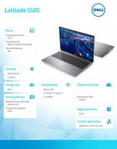 DELL Notebook Latitude 5520 Win11Pro i5-1145G7/8GB/512GB SSD/15.6" FHD/Intel Iris Xe/ThBlt & FgrPr & SmtCd/Cam & Mic/WLAN + BT/Backlit Kb/4 Cell/3Y BWOS - N014L552015EMEA - Zdjęcie 6