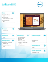 DELL Notebook Latitude 5550 Win11Pro i7-1365U/16GB/512GB SSD Gen4/15.6 FHD/Intel Iris Xe/FgrPr&SmtCd/FHD/IR Cam/Mic/LTE 4G+BT/BcklitKb/3C/vPro/3YPS  - N014L555015EMEA_VP_WWAN - Zdjęcie 7