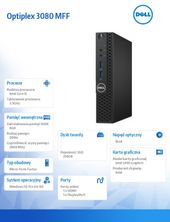 DELL Komputer Optiplex 3080 MFF/Core i5-10500T/8GB/256GB SSD/Integrated/No Optical drive/WLAN + BT/Kb/Mouse/W10Pro - N021O3080MFFEM - Zdjęcie 4