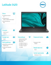 DELL Notebook Latitude 3420 Win11Pro i7-1165G7/16GB/256GB SSD/14.0 FHD/Intel Iris Xe/FgrPr/Cam & Mic/WLAN + BT/Backlit Kb/4 Cell/3Y Pro Support - N107L342014EMEA_REF - Zdjęcie 3
