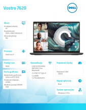 DELL Notebook Vostro 7620 Win11Pro i7-12700H/16GB/512GB SSD/16" FHD+/GeForce RTX 3050/Cam & Mic/WLAN + BT/Backlit Kb/3 Cell/ 3Y ProSupport - N3302VNB7620EMEA01 - Zdjęcie 2