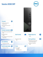 DELL Komputer Vostro 3030 SFF Win11Pro i3-14100/8GB/1TB SSD/Intel UHD 730/WLAN+BT/Kb/Mouse/3Y PS - N4004VDT3030SFFEMEA01 - Zdjęcie 5
