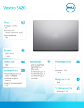 DELL Notebook Vostro 3420 Win11Pro i5-1235U/8GB/512GB SSD/14.0 FHD/GeForce MX 550/FgrPr/Cam & Mic/WLAN + BT/Backlit Kb/3 Cell/3Y ProSupport - N4315MVNB3420EMEA01_FPR - Zdjęcie 4