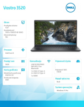 DELL Notebook Vostro 3520 Win11Pro i5-1235U/16GB/512GB SSD/15.6' FHD/Intel Iris Xe/FgrPr/Cam & Mic/WLAN + BT/Backlit Kb/3 Cell/3YPS  - N5315PVNB3520EMEA01 - Zdjęcie 8