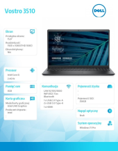 DELL Notebook Vostro 3510 Win11Pro i5-1135G7/8GB/256GB SSD/15.6" FHD/Intel UHD/FgrPr/Cam & Mic/WLAN + BT/Backlit Kb/3 Cell/3Y ProSupport - N8803VN3510EMEA01_N1_PS - Zdjęcie 5