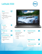 DELL Laptop Latitude 3550 Win11Pro i5-1335U/16GB/512GB/15.6 FHD/Integrated/FgrPr/FHD Cam/Mic/WLAN + BT/Backlit Kb/3 Cell/3YPS - xctol355015emea_vp_i5 - Zdjęcie 5