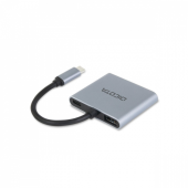 DICOTA Stacja dokująca USB-C Portable 4-in-1 D ock 4K 2xHDMI 100W PD  - D32063 - Zdjęcie 2