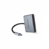 DICOTA Stacja dokująca USB-C Portable 4-in-1 D ock 4K 2xHDMI 100W PD  - D32063 - Zdjęcie 3