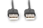 DIGITUS Kabel połączeniowy USB 2.0 HighSpeed Typ USB A/USB A M/M 3m Czarny  - AK-300100-030-S - Zdjęcie 2