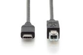 DIGITUS Kabel polaczeniowy USB 2.0 HighSpeed Typ USB C/B M/M, Power Delivery, czarny 1,8m - AK-300150-018-S - Zdjęcie 2