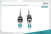 DIGITUS Kabel polaczeniowy USB 2.0 HighSpeed Typ USB C/B M/M, Power Delivery, czarny 1,8m - AK-300150-018-S - Zdjęcie 3