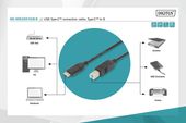 DIGITUS Kabel polaczeniowy USB 2.0 HighSpeed Typ USB C/B M/M, Power Delivery, czarny 1,8m - AK-300150-018-S - Zdjęcie 4