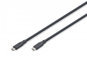 DIGITUS Kabel połączeniowy silikonowy USB-C-USB-C | USB 4 ver.2.0 80Gbps | 8K@60Hz | PD 3.1 240W| 1,0m | czarny - AK-300350-010-S - Zdjęcie 1