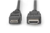 DIGITUS Kabel połączeniowy HDMI HighSpeed 1080p 60Hz FHD Typ HDMI A/HDMI C M/M 3m Czarny  - AK-330106-030-S - Zdjęcie 2