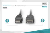 DIGITUS Kabel połączeniowy HDMI HighSpeed 1080p 60Hz FHD Typ HDMI A/HDMI C M/M 3m Czarny  - AK-330106-030-S - Zdjęcie 3