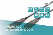 DIGITUS Kabel hybrydowy AOC HDMI 2.0 Premium High Speed Ethernet 4K60Hz UHD HDMI D/A HDMI D/A M/M z odłączanym wtykiem, 20m, Czarny - AK-330127-200-S - Zdjęcie 8