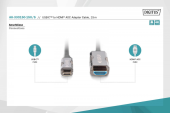 DIGITUS Kabel adapter hybrydowy AOC USB Typ C na HDMI 4K 60Hz 15m - AK-330150-150-S - Zdjęcie 3