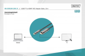 DIGITUS Kabel adapter hybrydowy AOC USB Typ C na HDMI 4K 60Hz 15m - AK-330150-150-S - Zdjęcie 4