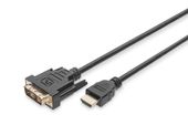 DIGITUS Kabel adapter HDMI Standard 1080p 60Hz FHD Typ HDMI A/DVI-D (18+1) M/M 3m Czarny  - AK-330300-030-S - Zdjęcie 1
