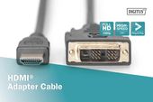 DIGITUS Kabel adapter HDMI Standard 1080p 60Hz FHD Typ HDMI A/DVI-D (18+1) M/M 5m Czarny  - AK-330300-050-S - Zdjęcie 5