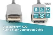 DIGITUS Kabel połączeniowy hybrydowy AOC DisplayPort 1.4 8K/60Hz UHD DP/DP M/M 30m Czarny - AK-340107-300-S - Zdjęcie 5
