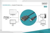 DIGITUS Kabel adapter Displayport z zatrzaskiem 1080p 60Hz FHD Typ DP/DVI-D (24+1) M/M 1m Czarny  - AK-340301-010-S - Zdjęcie 5