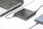 DIGITUS Uniwersalna podróżna ładowarka USB, 80W Quick Charge 3.0, 12 adapterów, 3 kable (EU/US/UK), czarna - DA-10193 - Zdjęcie 4