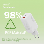 DIGITUS Ładowarka sieciowa/zasilacz USB GaN 67W, 2x USB-C, 1x USB-A, biała  - DA-10303 - Zdjęcie 3