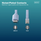 DIGITUS Kabel adapter do konsoli USB-A 2.0 męski do RJ45 | Chipset FTDI (FT232RNL) | jasnoniebieski | 1.8m - DA-70173 - Zdjęcie 6