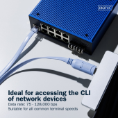 DIGITUS Kabel adapter do konsoli USB-A 2.0 męski do RJ45 | Chipset FTDI (FT232RNL) | jasnoniebieski | 1.8m - DA-70173 - Zdjęcie 8