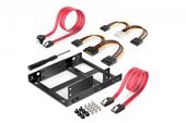 DIGITUS Ramka montażowa/Adapter SSD/HDD 2x 2.5" do 3.5" (ATA, SATA, SSD) metalowa ,zestaw z kablami, czarna - DA-70434 - Zdjęcie 1