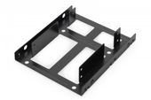 DIGITUS Ramka montażowa/Adapter SSD/HDD 2x 2.5" do 3.5" (ATA, SATA, SSD) metalowa ,zestaw z kablami, czarna - DA-70434 - Zdjęcie 6