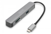 DIGITUS Stacja dokująca USB-C, 5-portów 4K 30Hz HDMI 2x USB3.0 microSD SD/MMC srebrna  - DA-70891 - Zdjęcie 1