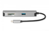 DIGITUS Stacja dokująca USB-C, 5-portów 4K 30Hz HDMI 2x USB3.0 microSD SD/MMC srebrna  - DA-70891 - Zdjęcie 3