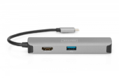 DIGITUS Stacja dokująca USB-C, 5-portów 4K 30Hz HDMI 2x USB3.0 microSD SD/MMC srebrna  - DA-70891 - Zdjęcie 5