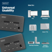 DIGITUS Stacja dokująca dysków z funkcją klonowania | USB-C 3.1 Gen2 10Gbps | SSD M.2 NVMe (max. 2x 4TB) | Funkcja Offline Clone | Czarna - DA-71545-1 - Zdjęcie 6