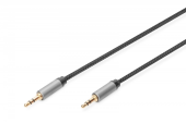 DIGITUS Kabel połączeniowy audio MiniJack Stereo Typ 3.5mm/3.5mm M/M nylon 1,8m - DB-510110-018-S - Zdjęcie 1