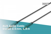 DIGITUS Kabel połączeniowy audio MiniJack Stereo Typ 3.5mm/3.5mm M/M nylon 1,8m - DB-510110-018-S - Zdjęcie 5