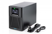 DIGITUS Zasilacz awaryjny UPS Online Tower 19" LCD 1000VA/1000W 2x12V/9Ah 4xC13 1xC14 USB RS232 RJ45 GŁ.293mm - DN-170130 - Zdjęcie 4