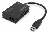 DIGITUS Karta sieciowa USB 3.0 typ A na Gigabit SFP, adapter światłowodowy 1000 Mb/s, moduł SFP sprzedawany osobno - DN-3026-1 - Zdjęcie 1