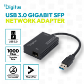 DIGITUS Karta sieciowa USB 3.0 typ A na Gigabit SFP, adapter światłowodowy 1000 Mb/s, moduł SFP sprzedawany osobno - DN-3026-1 - Zdjęcie 11