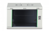 DIGITUS Szafa sieciowa wisząca Dynamic 19" 7U rack 385x600x450mm, drzwi szyba, szara, niezłożona, 60kg - DN-37100 - Zdjęcie 3