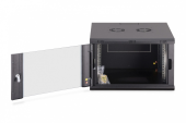 DIGITUS Szafa sieciowa wisząca Dynamic 19" 7U rack 385x600x600mm, drzwi szyba, czarna, niezłożona, 60kg - DN-37103 - Zdjęcie 5