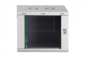 DIGITUS Szafa sieciowa wisząca Dynamic 19" 9U rack 474x600x450mm, drzwi szyba, szara, niezłożona, 60kg - DN-37104 - Zdjęcie 3