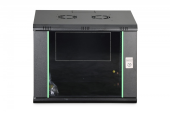 DIGITUS Szafa sieciowa wisząca Dynamic 19" 9U rack 474x600x450mm, drzwi szyba, czarna, niezłożona, 60kg - DN-37105 - Zdjęcie 3
