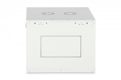 DIGITUS Szafa sieciowa wisząca Dynamic 19" 9U rack 474x600x600mm, drzwi szyba, szara, niezłożona, 60kg - DN-37106 - Zdjęcie 4