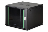 DIGITUS Szafa sieciowa wisząca Dynamic 19" 9U rack 474x600x600mm, drzwi szyba, czarna, niezłożona, 60kg - DN-37107 - Zdjęcie 1